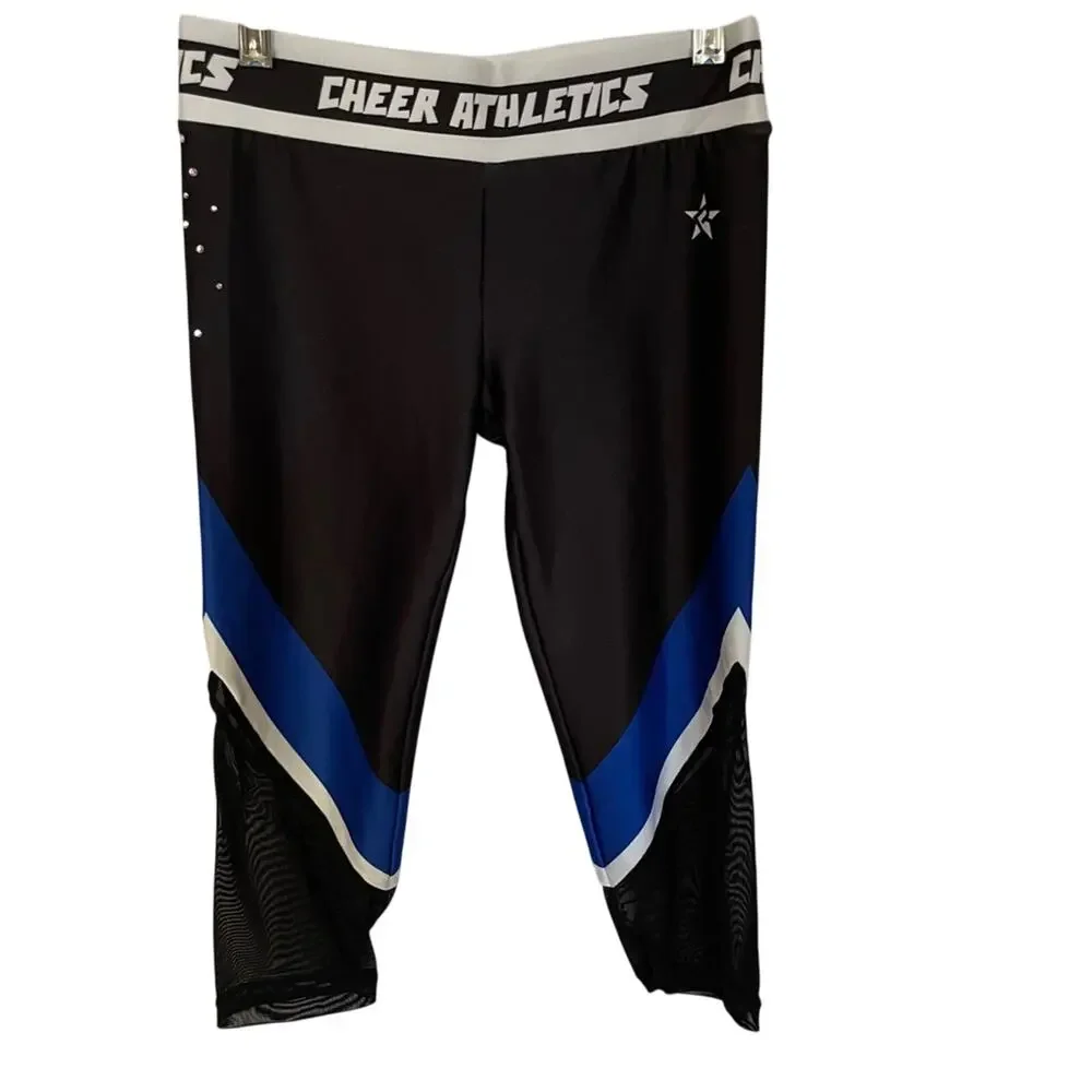 Black and Blue Cheer Athletics Leggings Rebel Athletics Youth Large